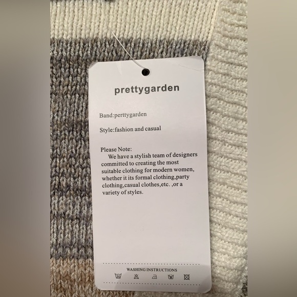 PrettyGarden Cream and Gray Sweater NWT - SZ S - Picture 5 of 8